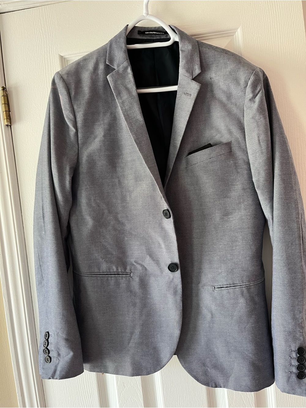 H&M Boys Slim Fit Blazer Gray Dress Jacket Size 14/16 Youth